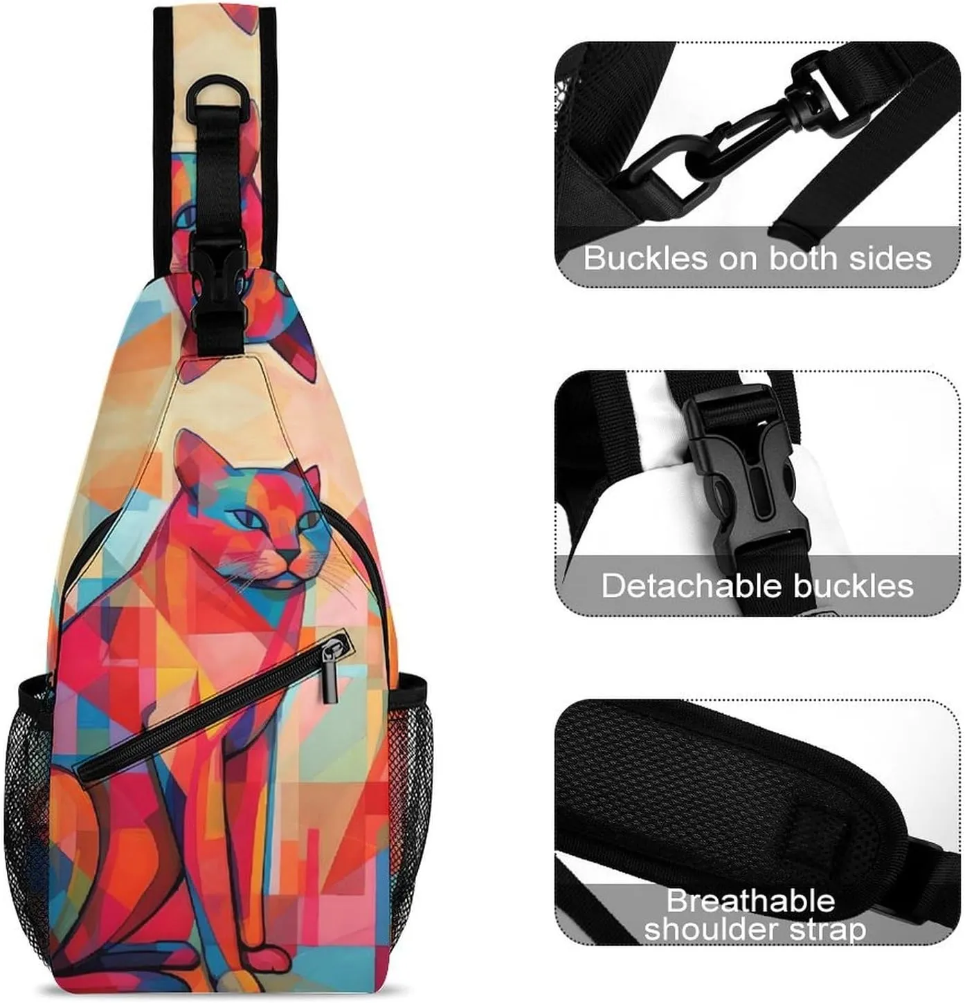 Crossbody Bag for Women Men Chest Bag Pirate Skull Sling Bag Crossbody Shoulder Bag Sling Backpack