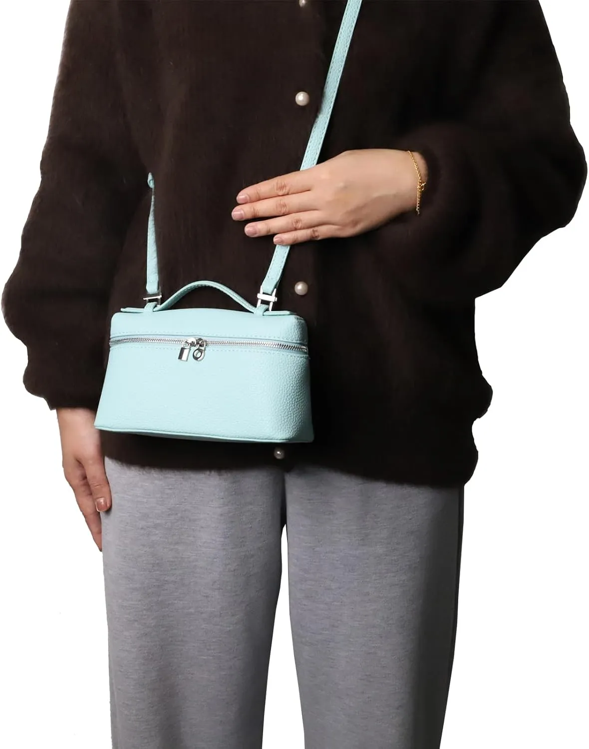 Crossbody Bag for Women Top-Handle Pouch Bag Designer Shoulder Leather Handbag Trendy Purse