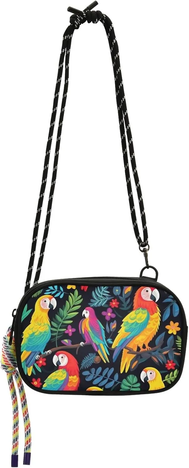 Crossbody Bag Parrot Bird Painting Phone Purse Small Handbag