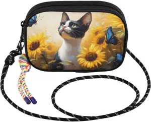 Crossbody Bag Sphynx Cat Sunflower Cut for Women Cell Phone Purses Women's Small Shoulder Handbags Wallet Purse with Strap