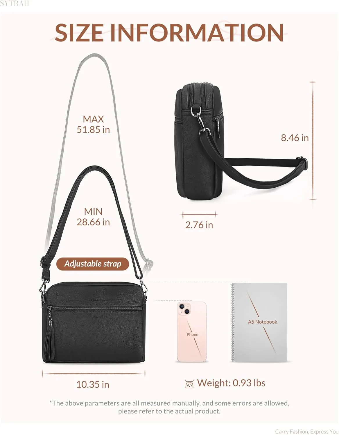 Crossbody Bags for Women, Crossbody Purse Soft Leather Purses for Women Shoulder Handbags with Tassel