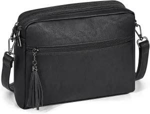 Crossbody Bags for Women, Crossbody Purse Soft Leather Purses for Women Shoulder Handbags with Tassel