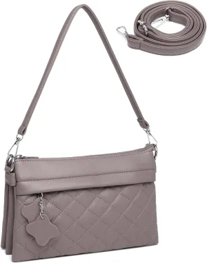 Crossbody Bags for Women Handbags, PU leather satchel Shoulder Bag Tote Bag Clutch Purse (Khaki)