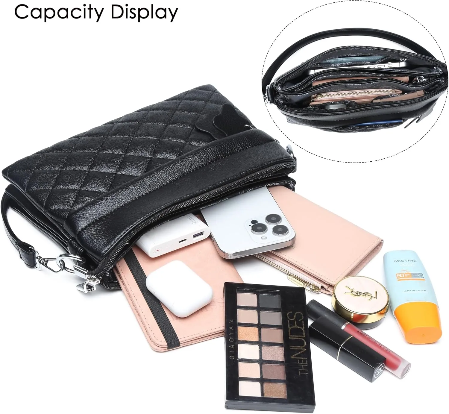 Crossbody Bags for Women Handbags, PU leather satchel Shoulder Bag Tote Bag Clutch Purse (Khaki)