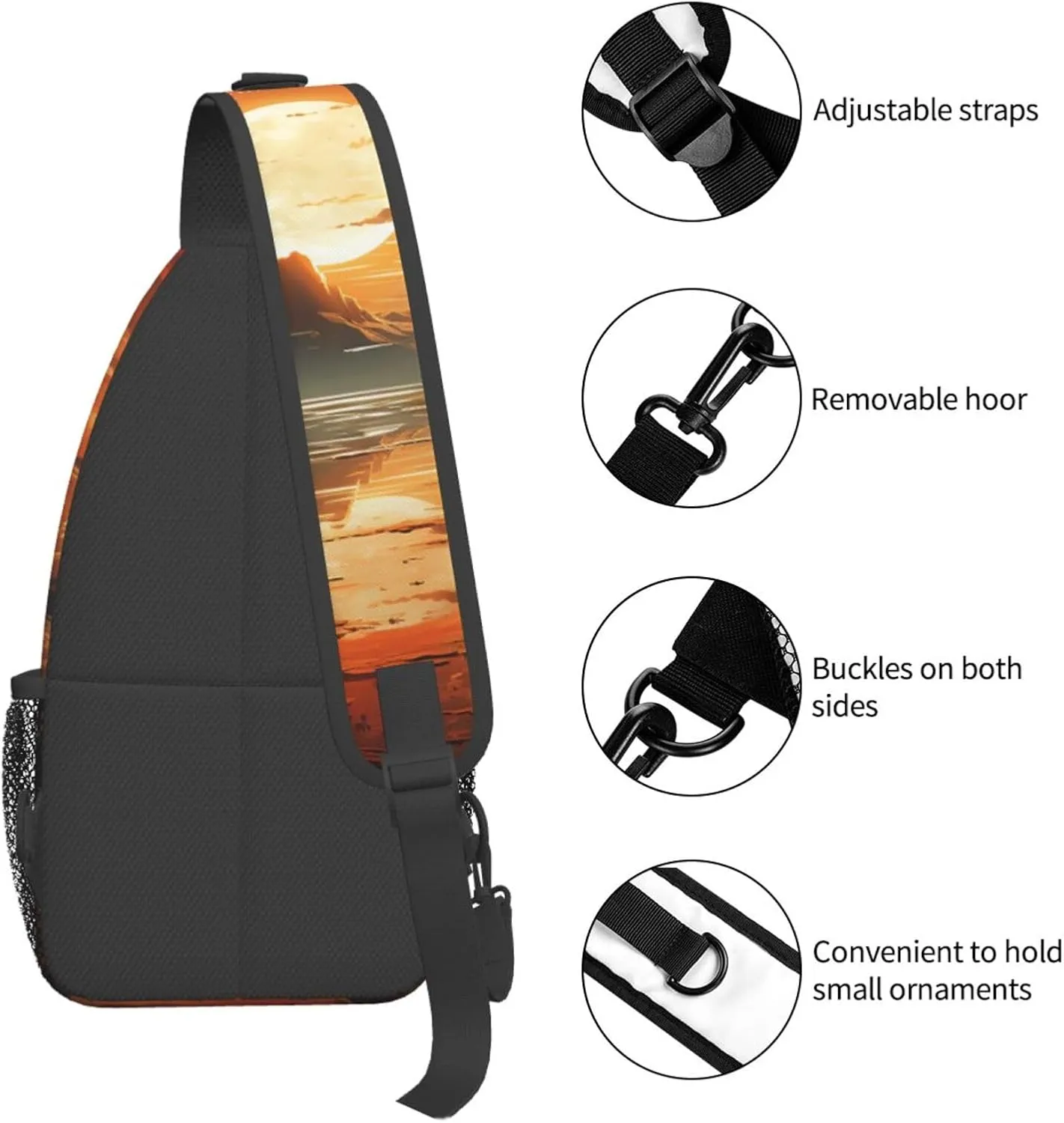 Crossbody Bags for Women Men Trendy Sling Bag Casual Chest Bag Mexican Folk Art Patterns Shoulder Bag for Travel Sport
