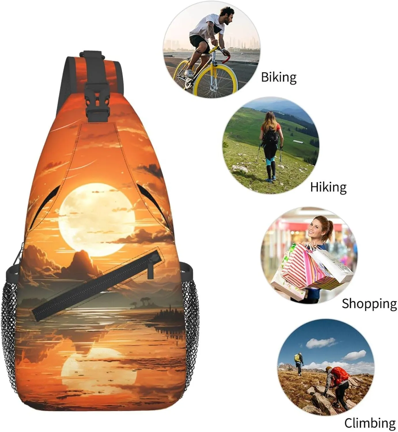 Crossbody Bags for Women Men Trendy Sling Bag Casual Chest Bag Mexican Folk Art Patterns Shoulder Bag for Travel Sport