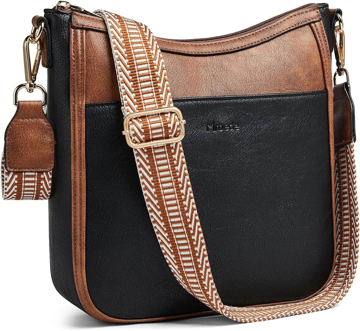 Crossbody Bags for Women Vegan Leather Hobo Purses Travel Shoulder Handbags with Detachable Wide Guitar Strap