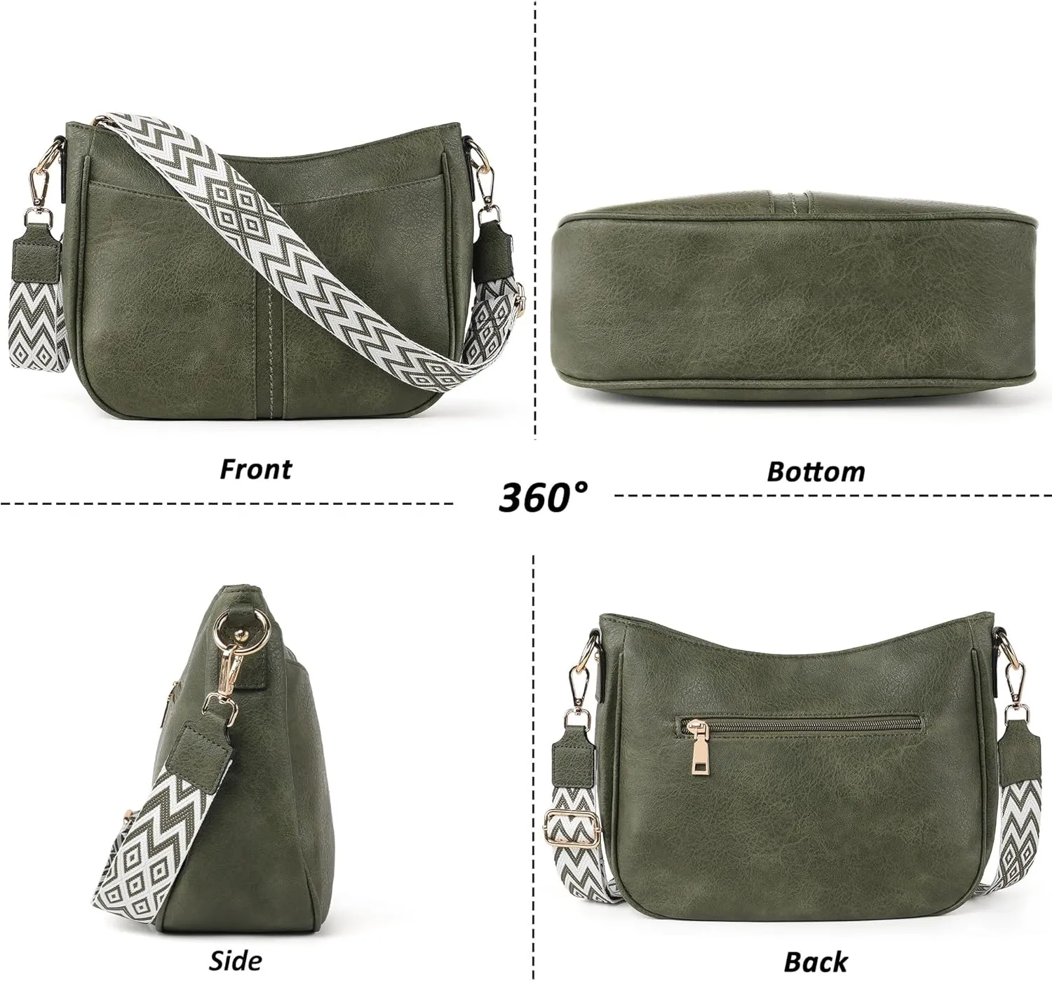 Crossbody Bags for Women Vegan Leather Purses for Women Hobo Bag Shoulder Bag Handbags for Shopping Work