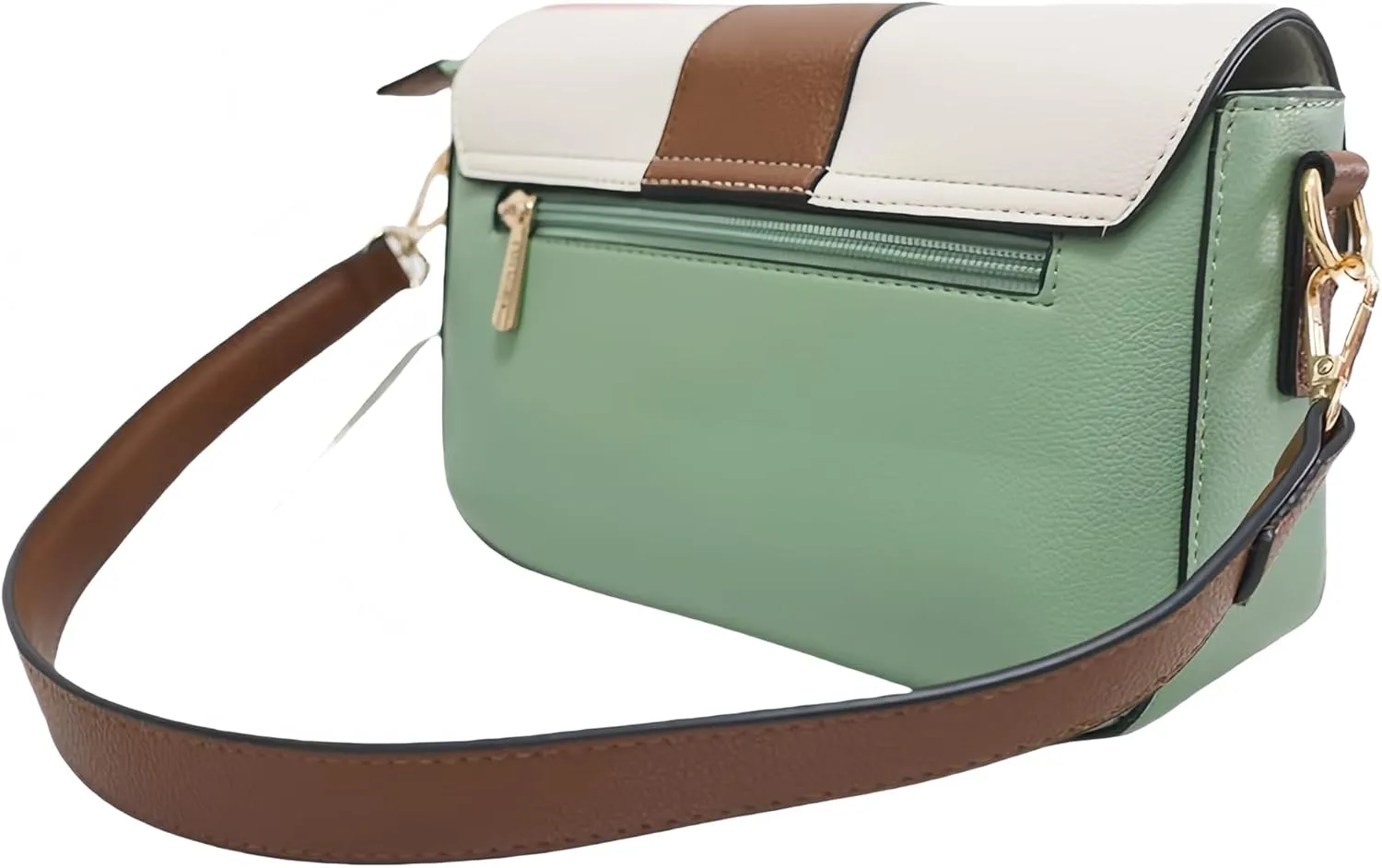 Crossbody Bags for Women, Women's Color-Block PU Leather Shoulder Bags Medium Size with Two Straps