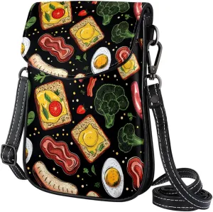 Crossbody Bags for Women,Crossbody Bag Men,Small Sling Bag,Food Breakfast,Crossbody Purse