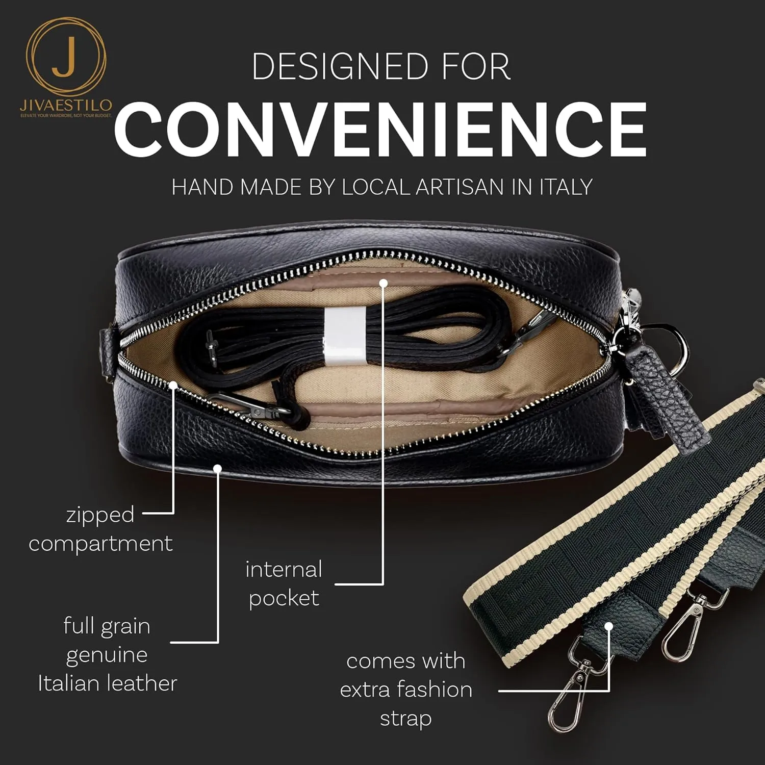 Crossbody Purse for Women - Leather, Trendy Womens Cross Body Bags, Genuine Leather Crossbody Purses