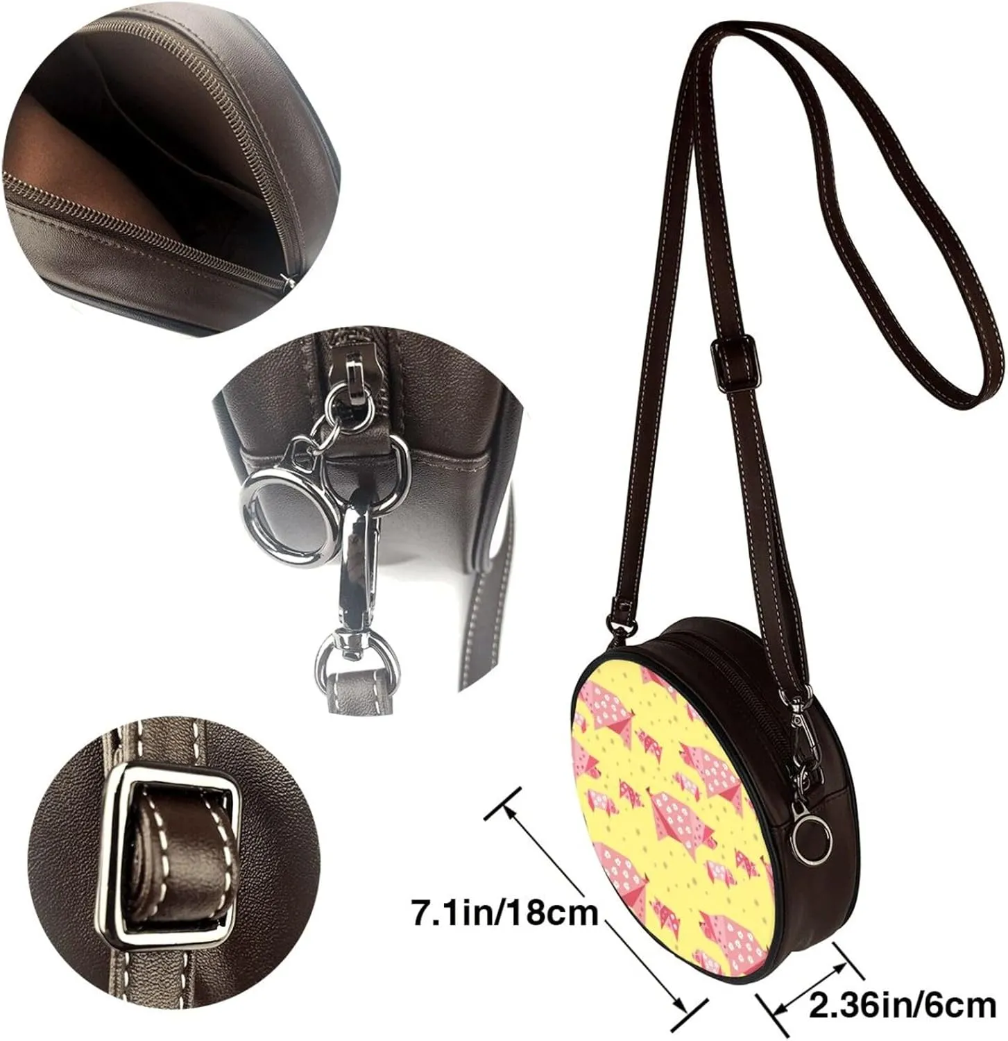 Crossbody Shoulder Bags for Women Small Round Satchel Handbags Purse