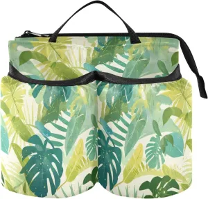 Cup Holder for Luggage Adjustable Watercolor Monstera deliciosa Leaves Beverage Bottle Holder Travel Gifts for Flight Attendants Businessmen Travelers
