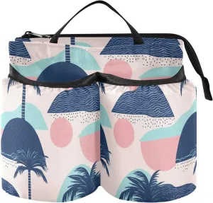 Cup Holder Luggage Upgraded Summer Palm Trees Plane Drink Holder with Strap Flight Attendants Businessmen