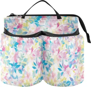 Cup Holder Suitcase Unique Watercolor Art Leaves Light Red Blue Luggage Accessories Travel Travel Gifts for World Travelers