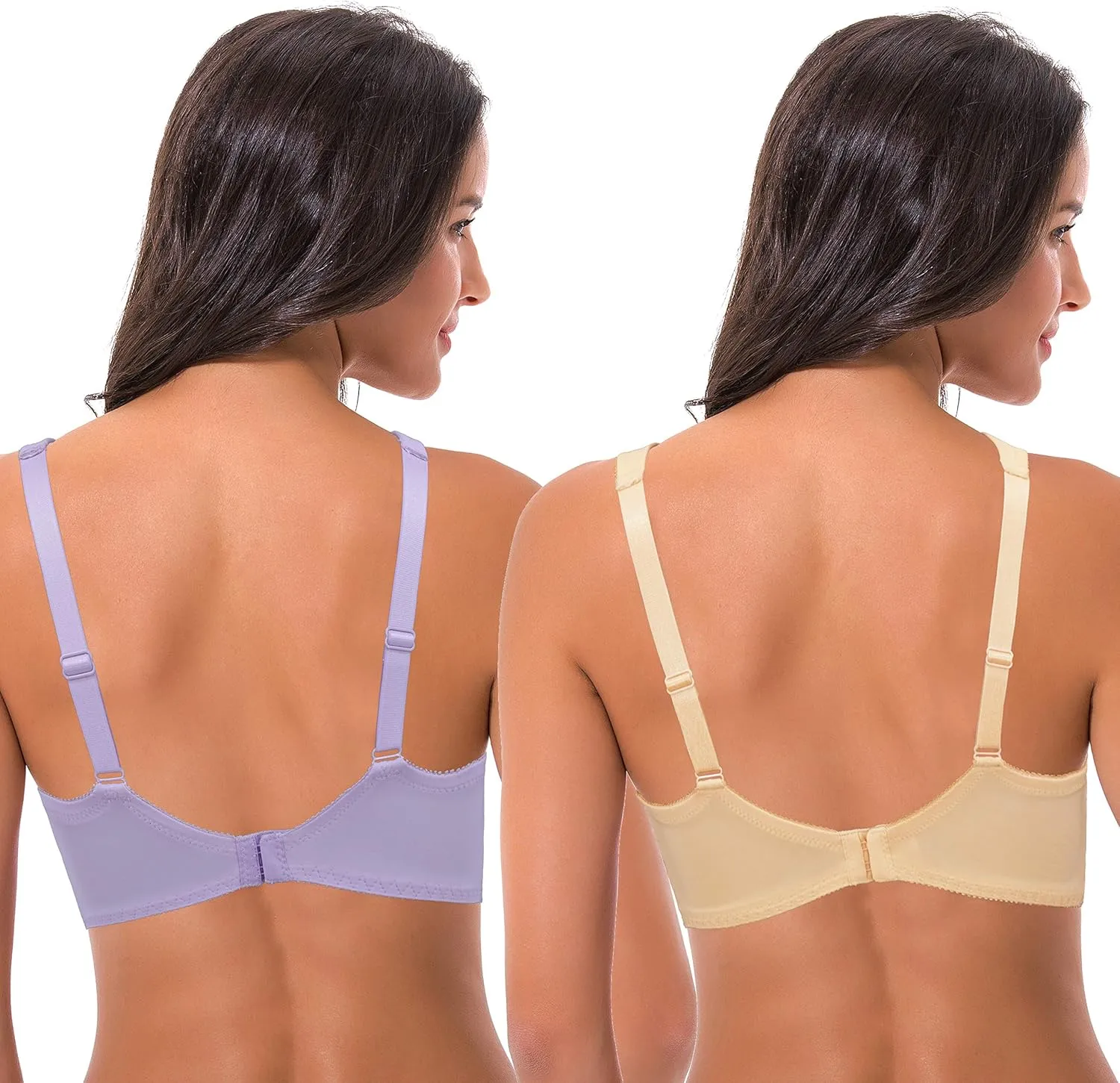 Curve Muse Women's Lightly Padded Underwire Lace Bra with Padded Shoulder Straps