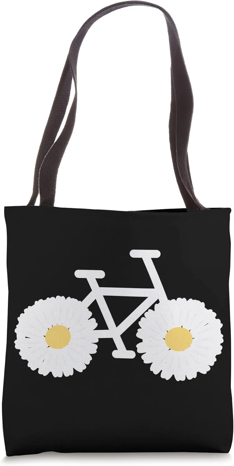 Cute Floral Flower Wheeled Bicycle Funny Bike Nature Sports Tote Bag