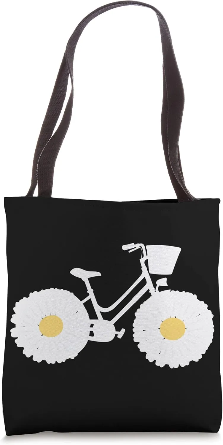 Cute Floral Flower Wheeled Bicycle Funny Bike Nature Sports Tote Bag