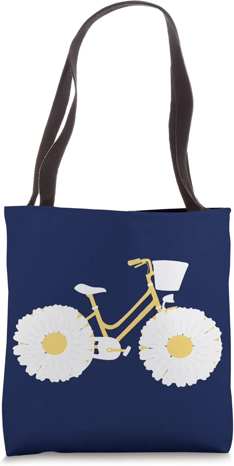 Cute Floral Flower Wheeled Bicycle Funny Bike Nature Sports Tote Bag