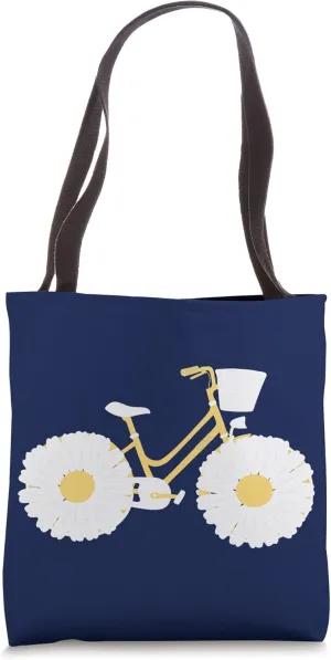 Cute Floral Flower Wheeled Bicycle Funny Bike Nature Sports Tote Bag