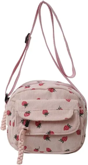 Cute Mini Purse Strawberry Purse Cute Bag Kawaii Purse Cute Crossbody Bag Corduroy Bag Purse Kawaii Stuff