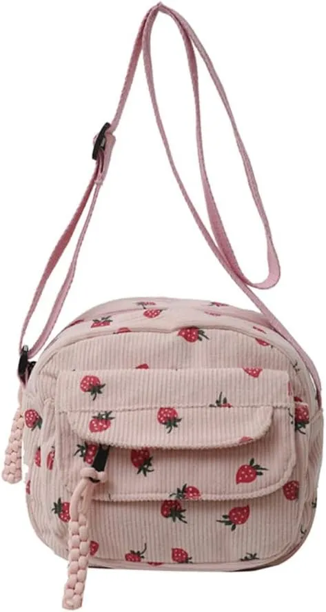 Cute Mini Purse Strawberry Purse Cute Bag Kawaii Purse Cute Crossbody Bag Corduroy Bag Purse Kawaii Stuff