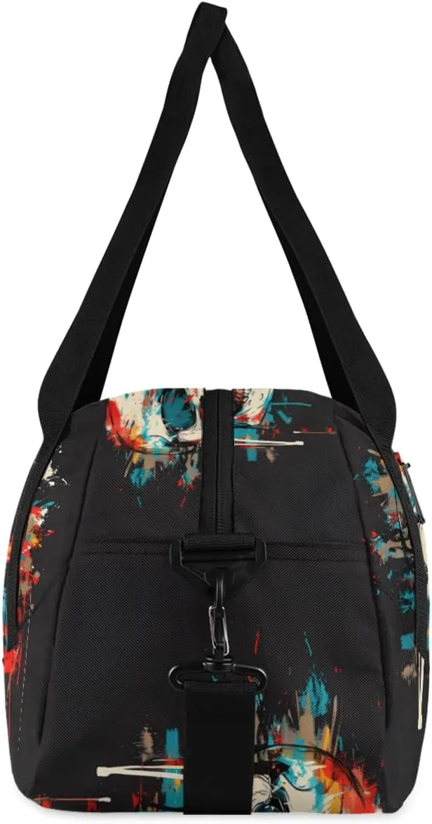 Cute Skull Kids Duffle Bag Boys Girls Small Sport Dance Gym Bag for Overnight Travel Weekender Carry On
