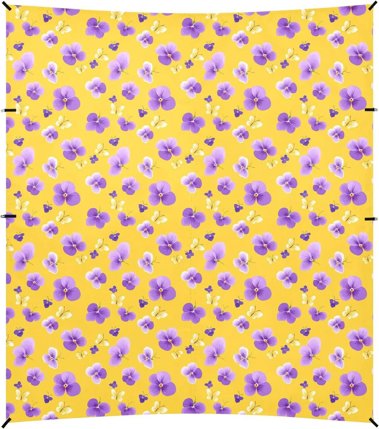 Cute Violet Yellow Purple Foldable Beach Tent UPF50 Lightweight Sun Shelter with Sandbags and Shovel for Family Travel