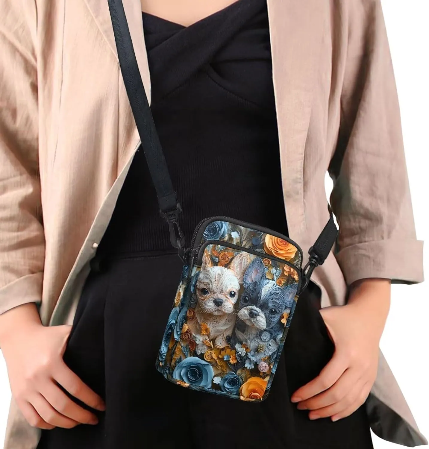 Dachshund Small Crossbody Bag for Women, Jamaica Flag Mini Cell Phone Purse, Bird Dinosaur Portable Shoulder Handbag
