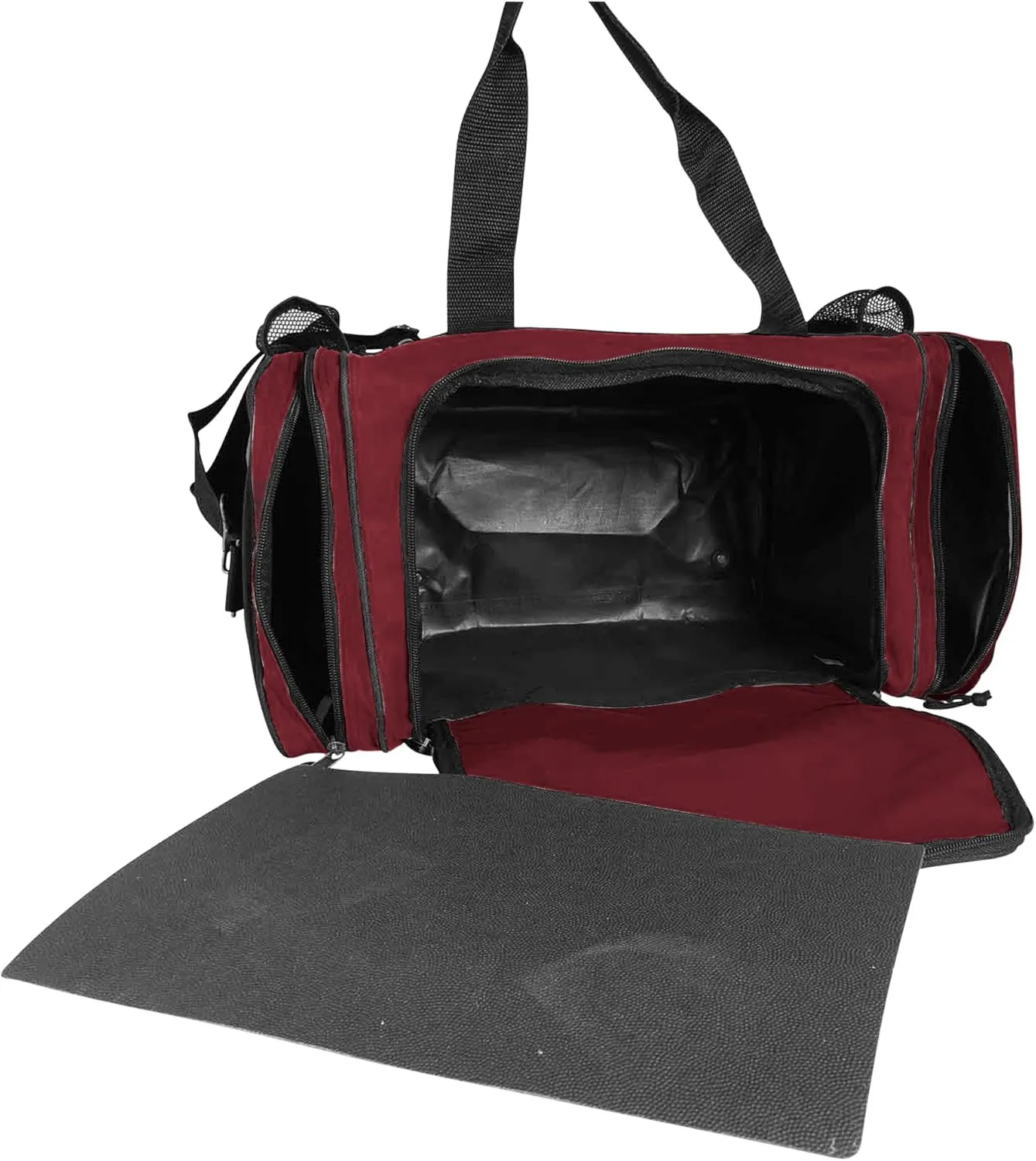 DALIX 17" Duffle Bag Dual Front Mesh Pockets (Black Gold Gray Dark Green Navy Blue Maroon Royal Blue Orange Pink Purple Red White