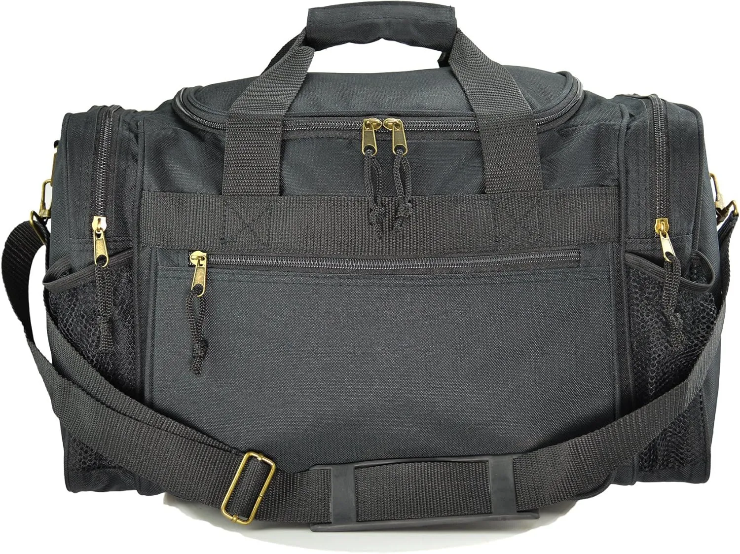 DALIX 17" Duffle Bag Dual Front Mesh Pockets (Black Gold Gray Dark Green Navy Blue Maroon Royal Blue Orange Pink Purple Red White