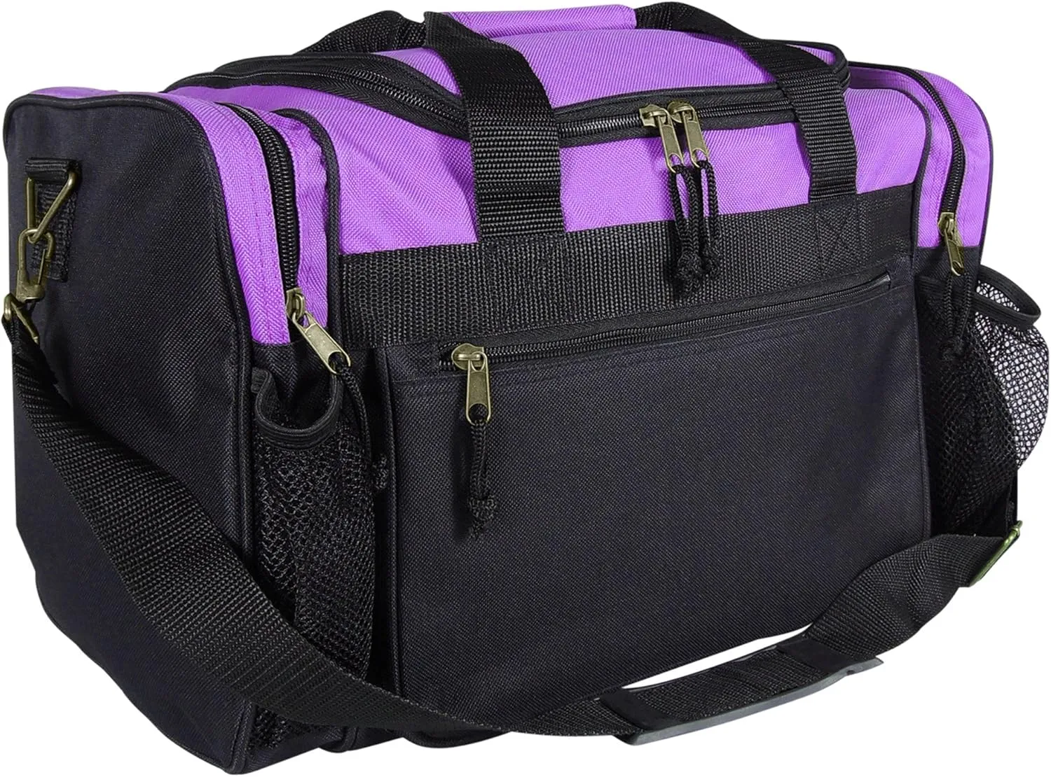 DALIX 17" Duffle Bag Dual Front Mesh Pockets (Black Gold Gray Dark Green Navy Blue Maroon Royal Blue Orange Pink Purple Red White