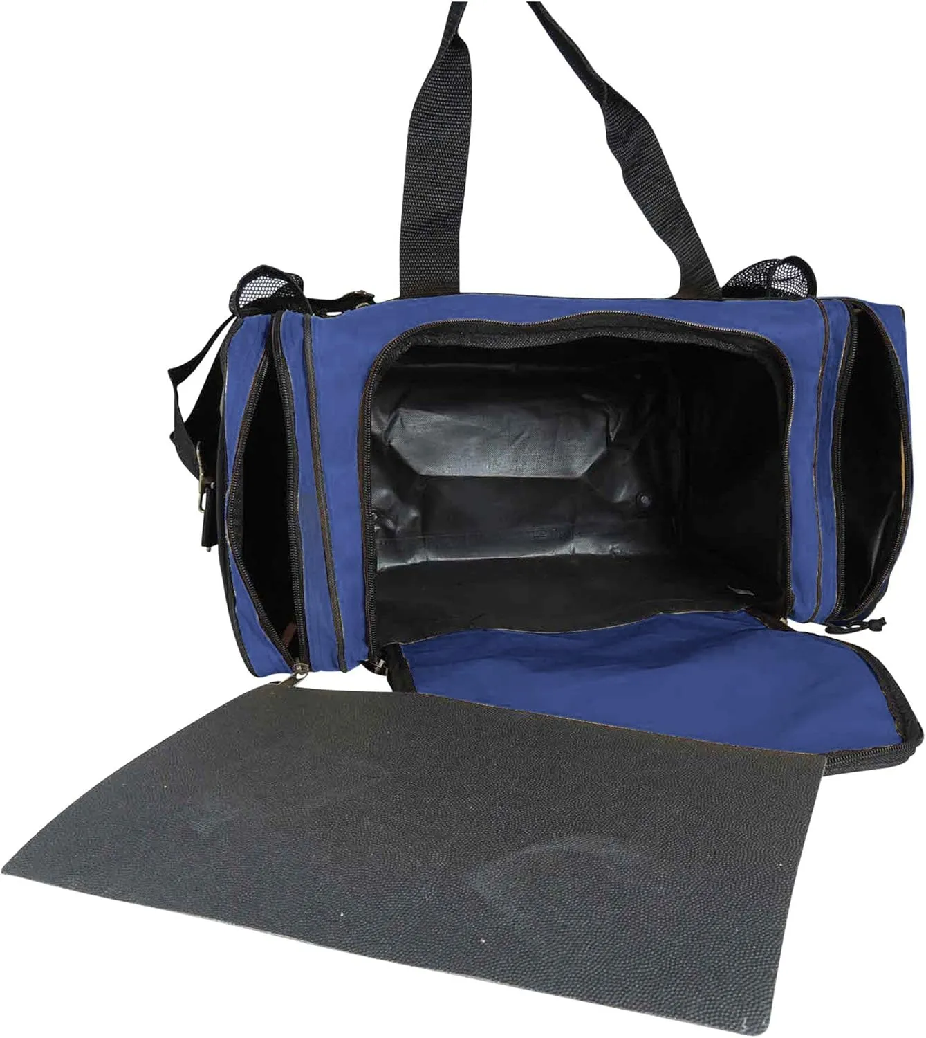 DALIX 17" Duffle Bag Dual Front Mesh Pockets (Black Gold Gray Dark Green Navy Blue Maroon Royal Blue Orange Pink Purple Red White