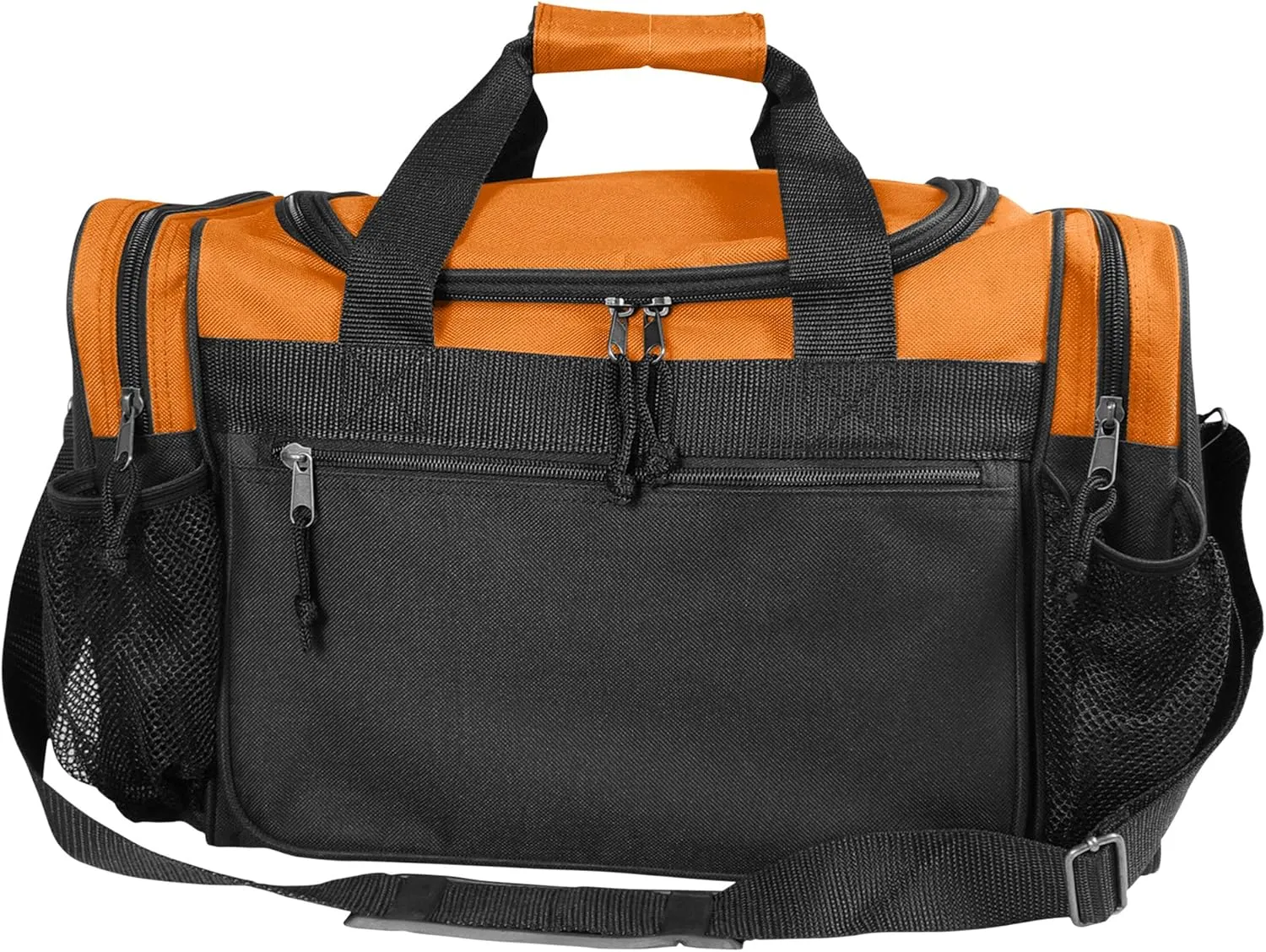 DALIX 17" Duffle Bag Dual Front Mesh Pockets (Black Gold Gray Dark Green Navy Blue Maroon Royal Blue Orange Pink Purple Red White
