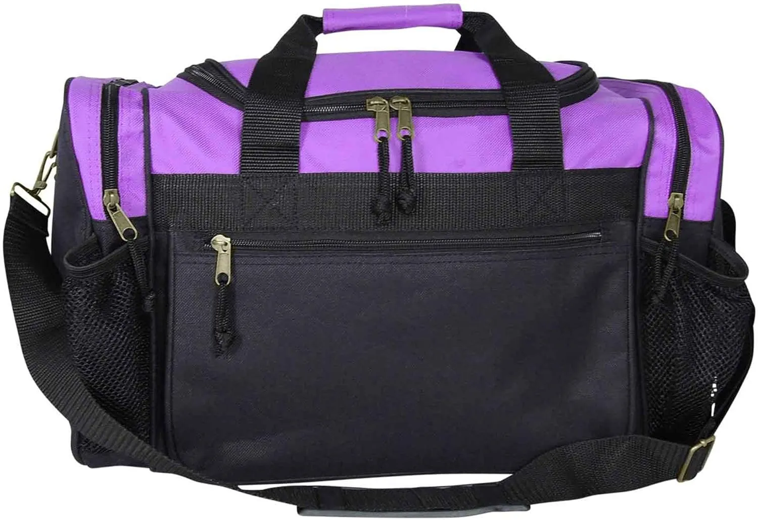 DALIX 17" Duffle Bag Dual Front Mesh Pockets (Black Gold Gray Dark Green Navy Blue Maroon Royal Blue Orange Pink Purple Red White