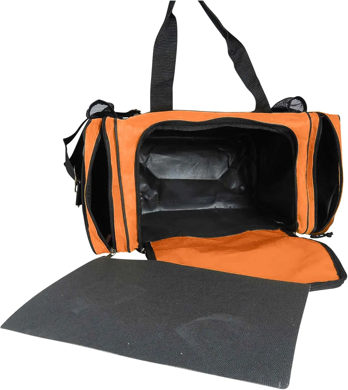 DALIX 17" Duffle Bag Dual Front Mesh Pockets (Black Gold Gray Dark Green Navy Blue Maroon Royal Blue Orange Pink Purple Red White