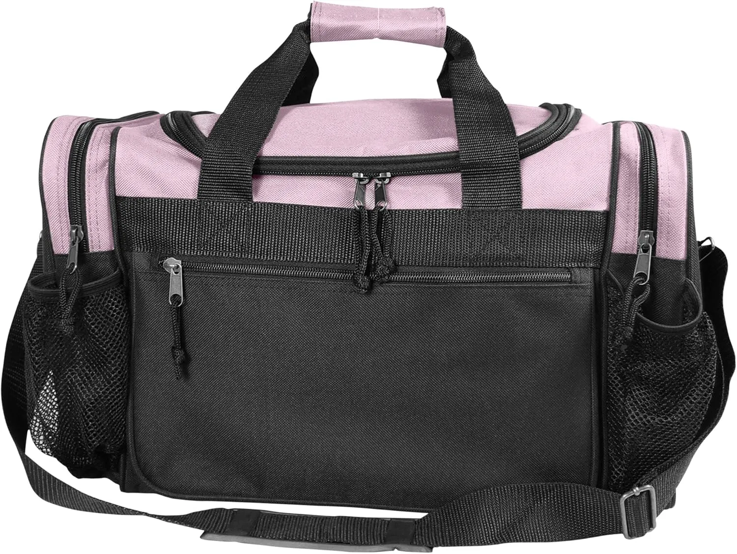 DALIX 17" Duffle Bag Dual Front Mesh Pockets (Black Gold Gray Dark Green Navy Blue Maroon Royal Blue Orange Pink Purple Red White