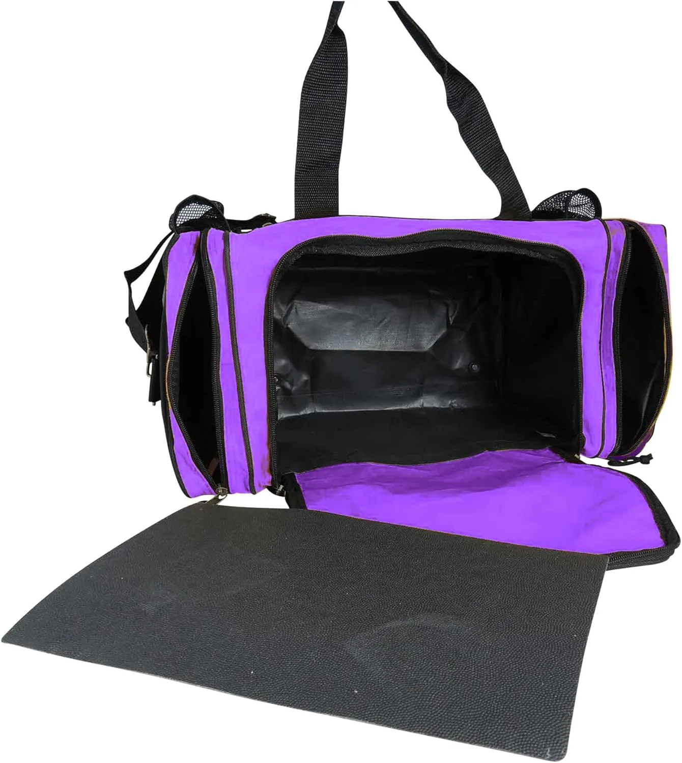 DALIX 17" Duffle Bag Dual Front Mesh Pockets (Black Gold Gray Dark Green Navy Blue Maroon Royal Blue Orange Pink Purple Red White