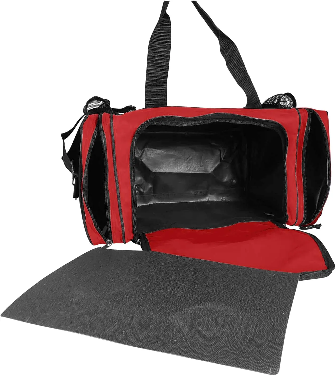 DALIX 17" Duffle Bag Dual Front Mesh Pockets (Black Gold Gray Dark Green Navy Blue Maroon Royal Blue Orange Pink Purple Red White