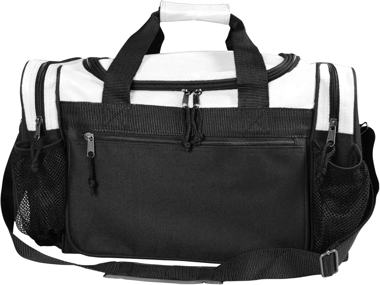 DALIX 17" Duffle Bag Dual Front Mesh Pockets (Black Gold Gray Dark Green Navy Blue Maroon Royal Blue Orange Pink Purple Red White