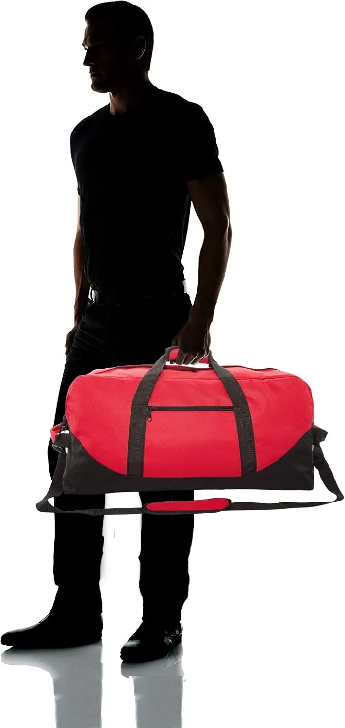 DALIX 25" Big Adventure Large Gym Sports Duffle Bag (Black Grey Navy Blue Red Camo)