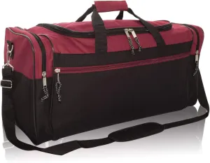 DALIX 25" Extra Large Vacation Travel Duffle Bag in Maroon