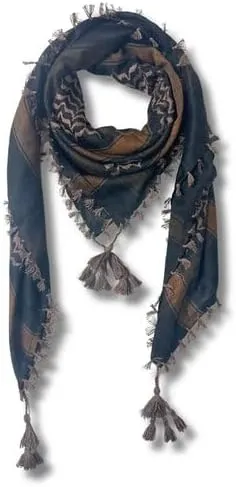 Dark Brown & Black Handcrafted Palestinian Kuffiyeh – Traditional Arabic Heritage Scarf for All Genders