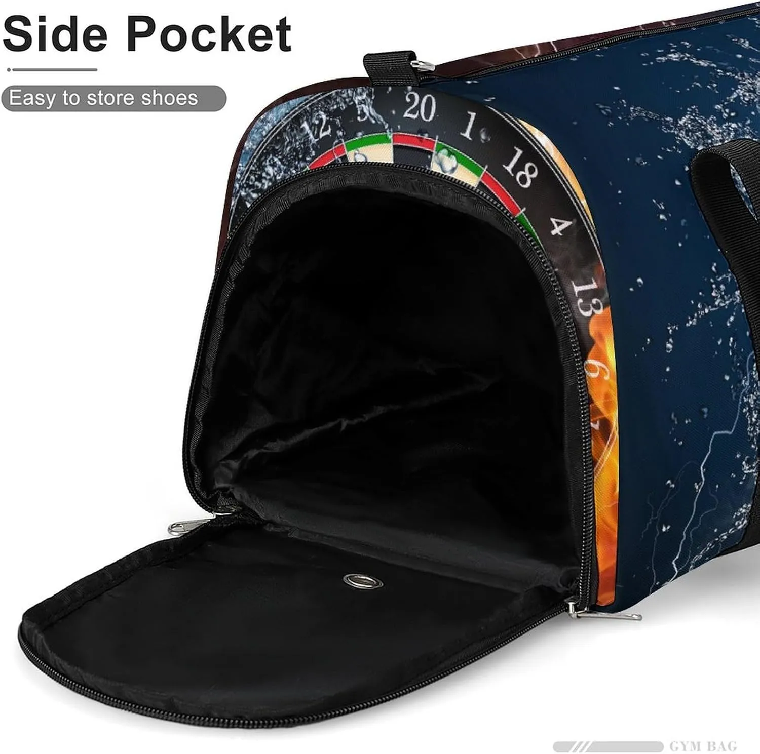 Dart Board Target Ice Fire Art A Fitness Bag with Large Storage Space Is Suitable for Portable Outdoor Use