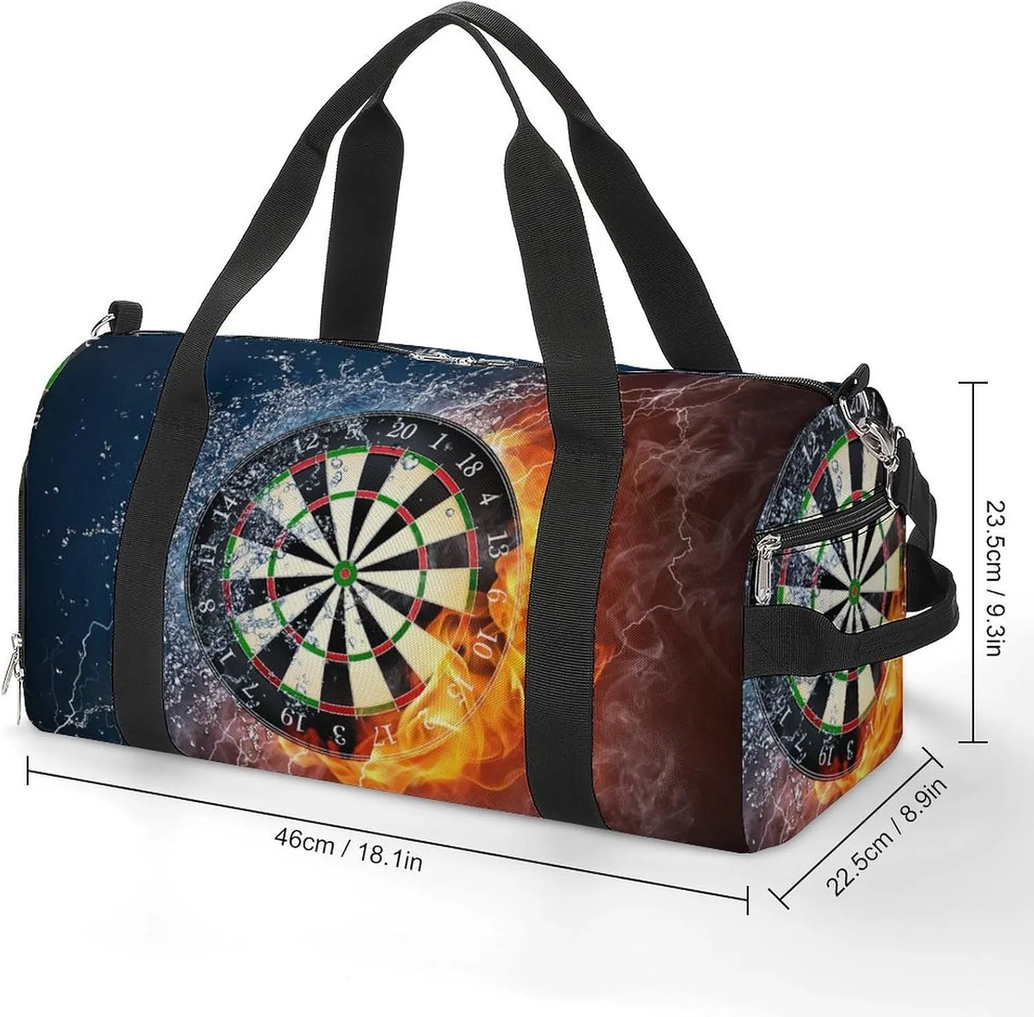 Dart Board Target Ice Fire Art A Fitness Bag with Large Storage Space Is Suitable for Portable Outdoor Use