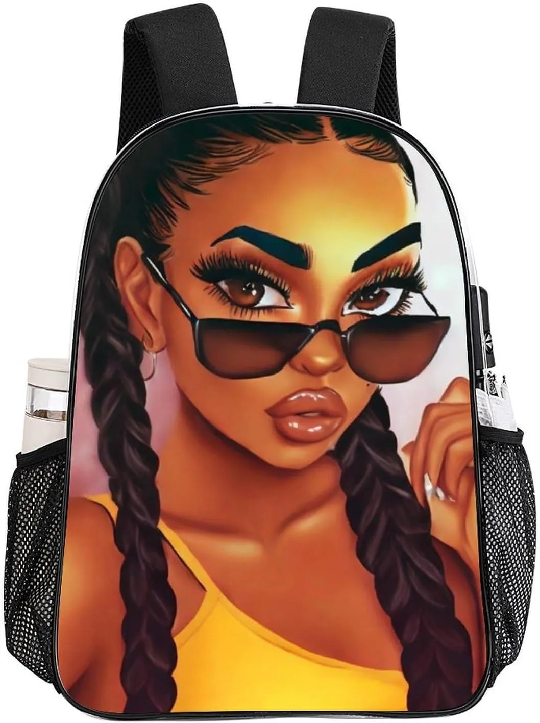 Daypack Backpack Anti-Theft Multipurpose Big Capacity Bookbag - Abstract Fashion Black Women Art African American Women Art Business Computer Bag Transparent Bag