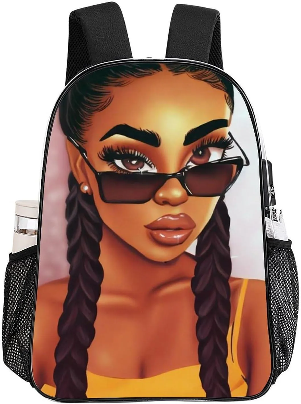 Daypack Backpack Multipurpose Anti-Theft Large Capacity Bookbag - Abstract Fashion Black Women Art African American Women Art Travel Hiking & Camping Rucksack Transparent Bag