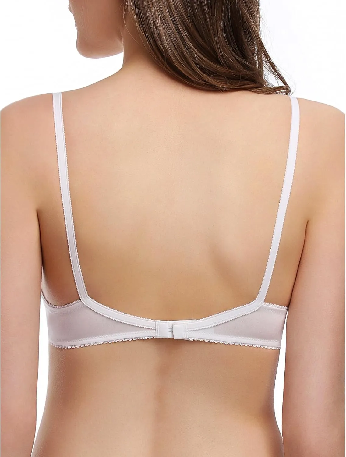Deyllo Women's Sexy Lace Balconette Bra See Through Demi Unlined Bras Mesh Sheer Underwire
