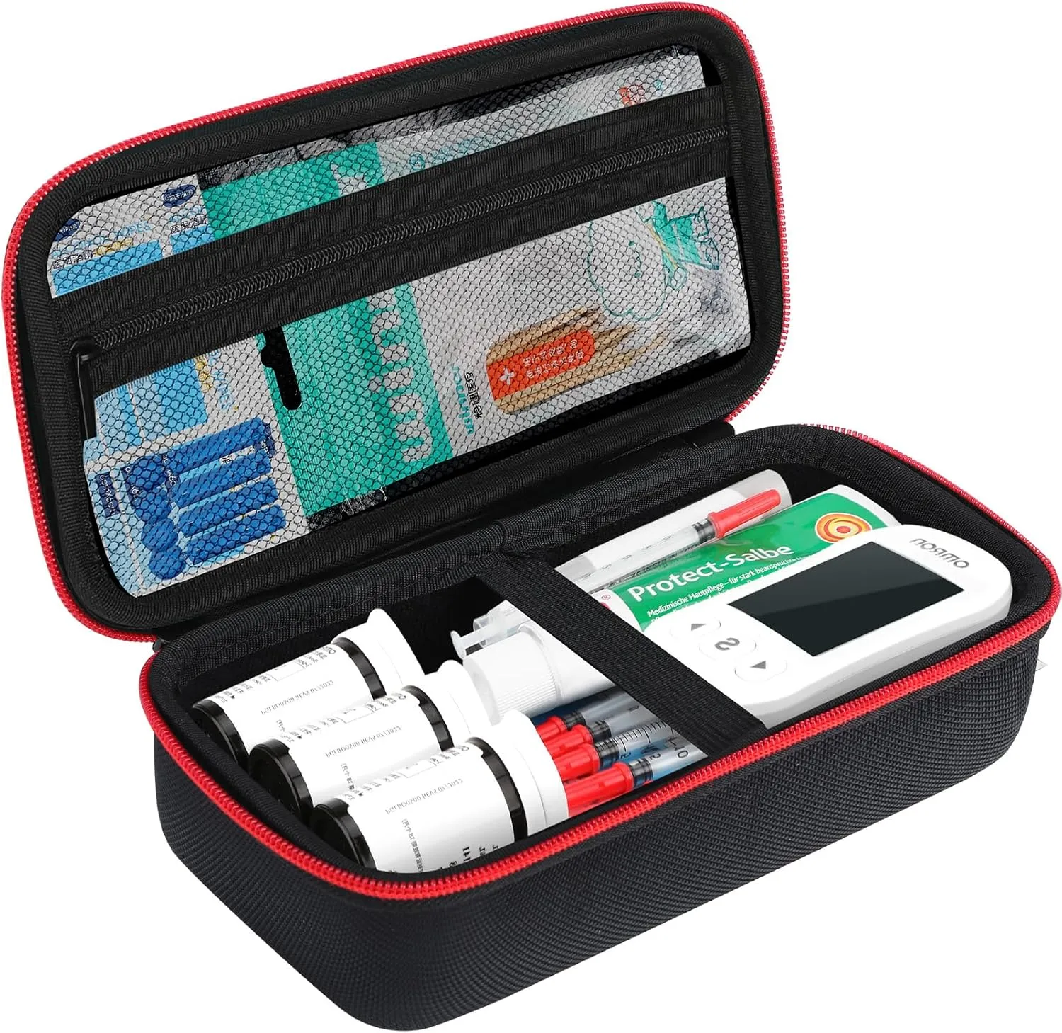 Diabetic Travel Case for Supplies, Portable Diabetes Carrying case for Glucose Monitor, Insulin Pens, Test Strips, and Lancets Diabetic Bags for Supplies (Case Only)