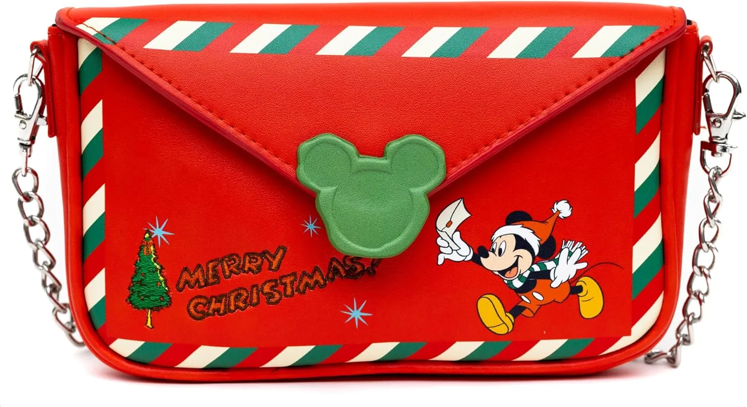 Disney Bag, Crossbody, Mickey Mouse Holiday Christmas Letter to Santa, Red, Vegan Leather